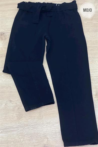 NK Kids Kız Çocuk Beli Lastikli Kemerli Pantolon 51719 Siyah