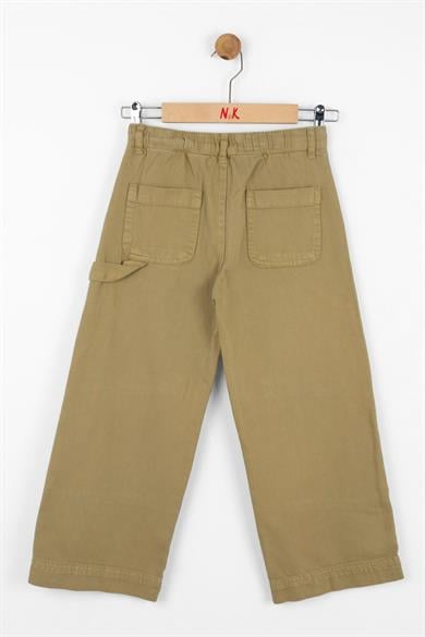 Nk Kids Kız Çocuk Bol Paça Cepli Denim Pantolon 56706 Haki