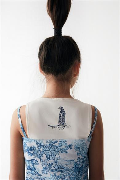 Nk Kids Kız Çocuk Desenli Body 36316 Ekru-Mavi