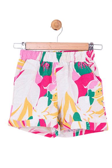 NK Kids Kız Çocuk Desenli Keten Şort 54500 Pembe