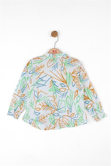 Nk Kids Kız Çocuk  Desenli Uzun Kol Yazlık Gömlek 36509 Ekru