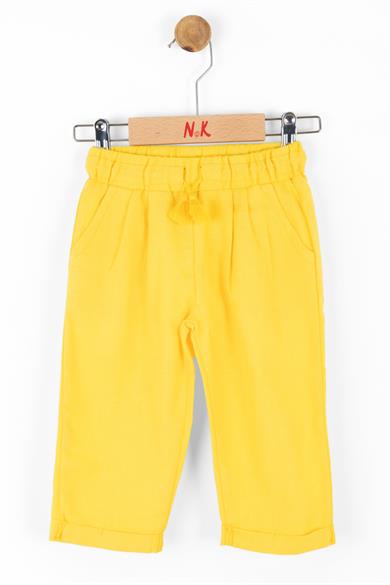 Nk Kids Kız Çocuk Duble Paça %100 Pamuk Pantolon 56613 Sarı