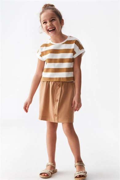 Nk Kids Kız Çocuk Düğmeli Bonibon Etek 56518 Camel