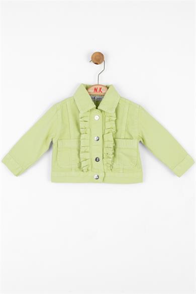 Nk Kids Kız Çocuk Fırfırlı Renkli Denim Ceket 36702 Yeşil
