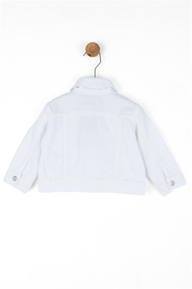 Nk Kids Kız Çocuk Fırfırlı Renkli Denim Ceket 36702 Beyaz