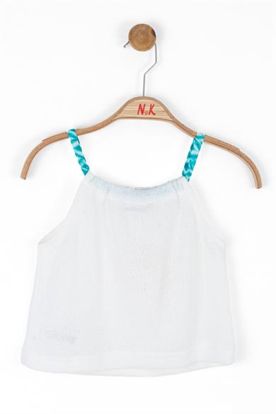 Nk Kids Kız Çocuk İp Askılı Buklet Body 36374 Beyaz
