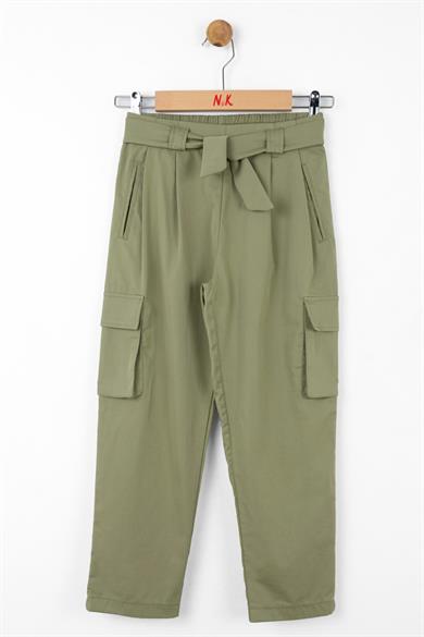 Nk Kids Kız Çocuk Kargo Cep Kemerli Paraşüt Pantolon 56329 Haki