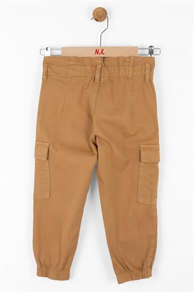 Nk Kids Kız Çocuk Kargo Cep Lastikli Paça Pantolon 56704 Camel