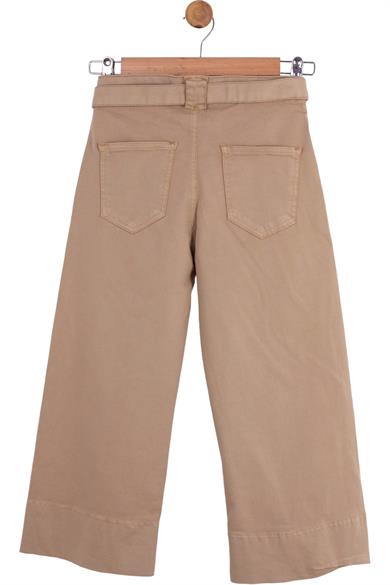 NK Kids Kız Çocuk Kemerli Bol Paça Pantolon 54707 Taş Rengi