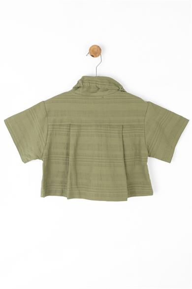 Nk Kids Kız Çocuk Kısa Kol Keten Gömlek 36500 Haki