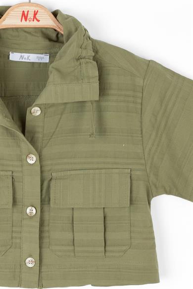 Nk Kids Kız Çocuk Kısa Kol Keten Gömlek 36500 Haki