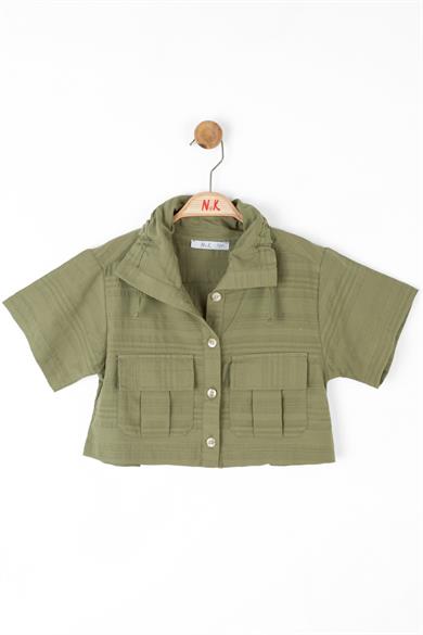 Nk Kids Kız Çocuk Kısa Kol Keten Gömlek 36500 Haki