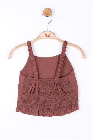 Nk Kids Kız Çocuk Örgü İp Askılı Crop 36340 Kahverengi