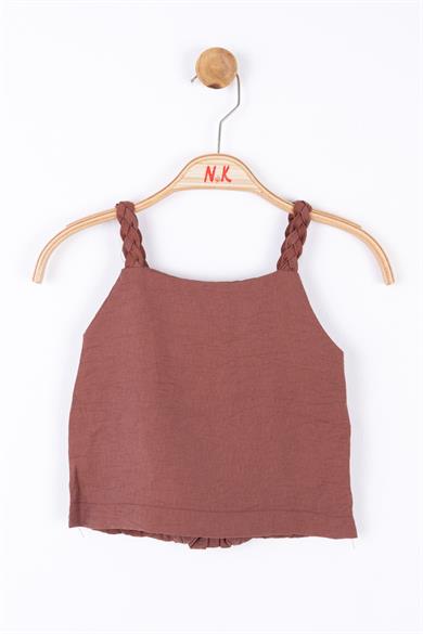 Nk Kids Kız Çocuk Örgü İp Askılı Crop 36340 Kahverengi