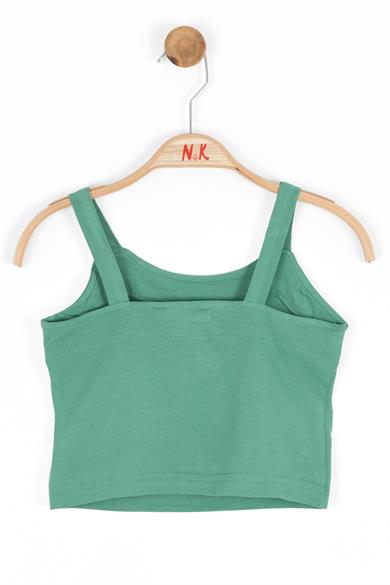 Nk Kids Kız Çocuk Palmiye İşlemeli Askılı Crop 36400 Yeşil