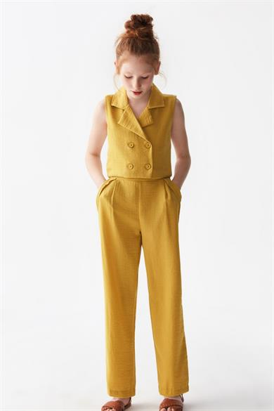 Nk Kids Kız Çocuk Piliseli Salaş Pantolon 56338 Hardal