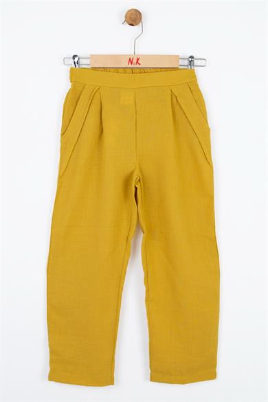Nk Kids Kız Çocuk Piliseli Salaş Pantolon 56338 Hardal