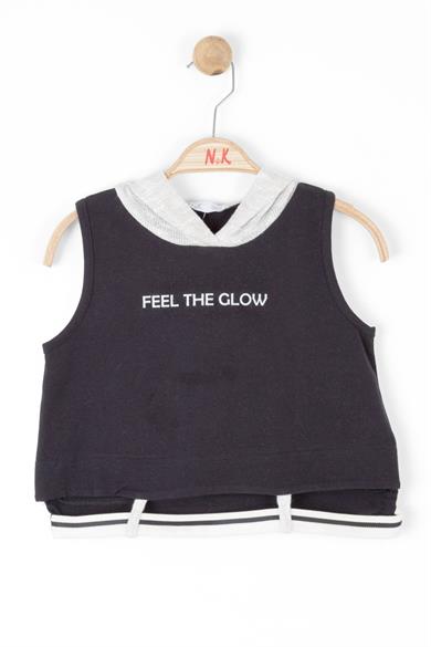 Nk Kids Kız Çocuk Triko Kapüşonlu Body 36306 Siyah