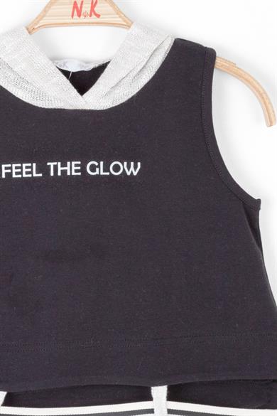 Nk Kids Kız Çocuk Triko Kapüşonlu Body 36306 Siyah