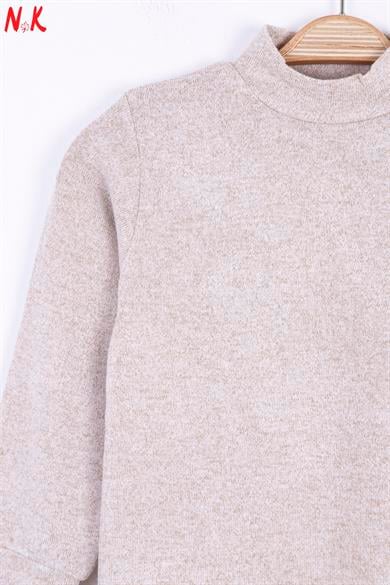 NK Kids Kız Çocuk Yarım Balıkçı Triko Body 35500 Vizon