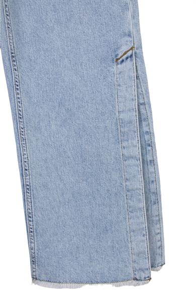 Nk Kids Kız Çocuk Yırtmaçlı Bol Paça Denim Pantolon 54720 Kot Mavi