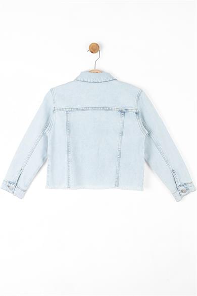 Nk Kids Püsküllü Crop Denim Ceket 36708 Kot Mavi