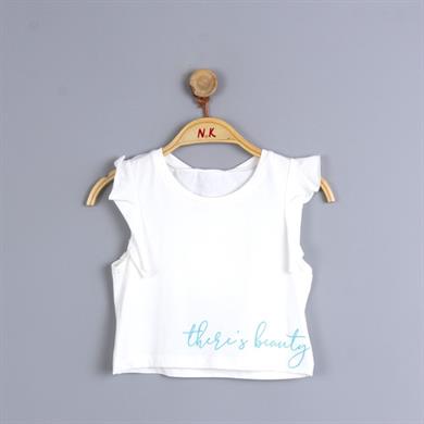 Nk Kız Çocuk Kolları Volanlı Badi 32355 Ekru