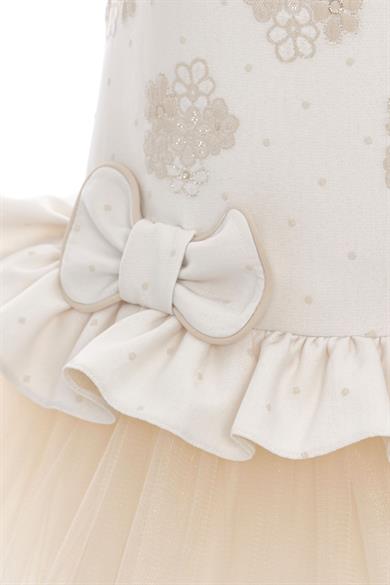 Pamina Kız Bebek 6-24 Ay Fiyonk Detaylı Prenses Tütü Elbise Bej