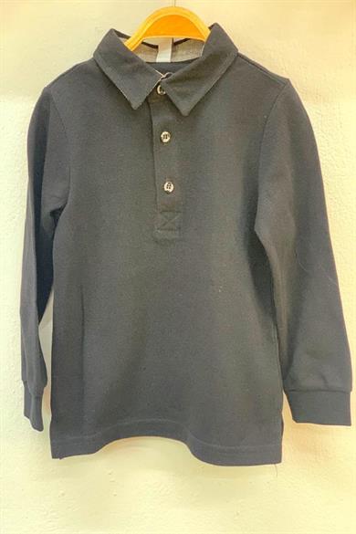 Panço Erkek Çocuk Lacoste Yakalı Uzun Kol T-shirt 9930851 Siyah