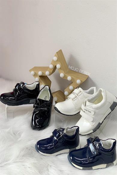 Sanbe Erkek Çocuk Rugan Cırtlı Spor Ayakkabı 201 N 7402 Beyaz