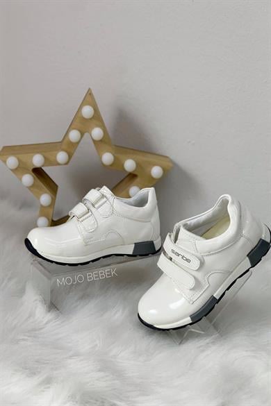 Sanbe Erkek Çocuk Rugan Cırtlı Spor Ayakkabı 201 N 7402 Beyaz