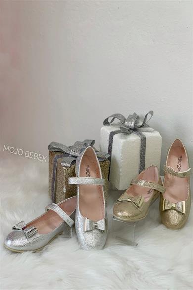 Sanbe Kız Çocuk Parlak Cırtlı Babet 315 N 211 Gümüş