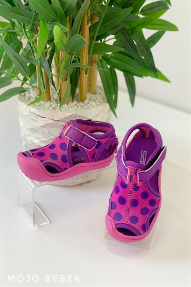 Sanbe Kız Çocuk Puantiyeli Tekstil Sandelet 501N7204 Mor