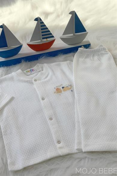 Sebi Bebek 3-12 Ay Kısa Kollu Jakarlı Pijama Takımı 9122