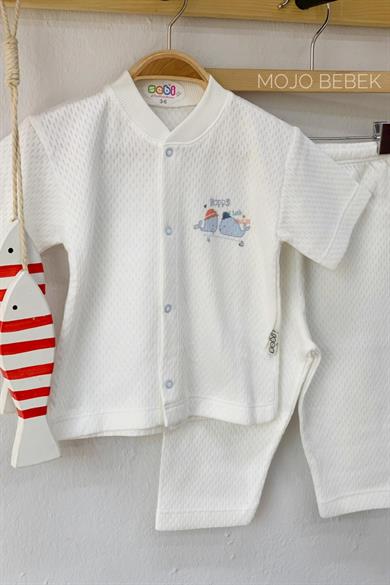 Sebi Bebek 3-12 Ay Kısa Kollu Jakarlı Pijama Takımı 9122