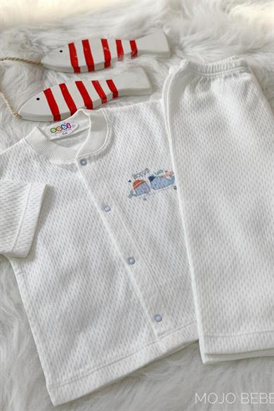 Sebi Bebek 3-12 Ay Kısa Kollu Jakarlı Pijama Takımı 9122