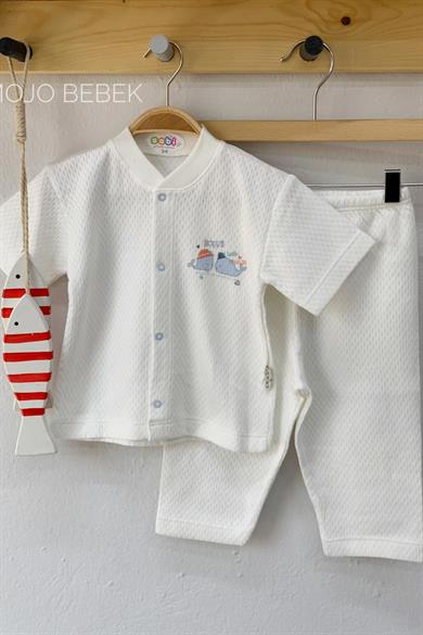 Sebi Bebek 3-12 Ay Kısa Kollu Jakarlı Pijama Takımı 9122