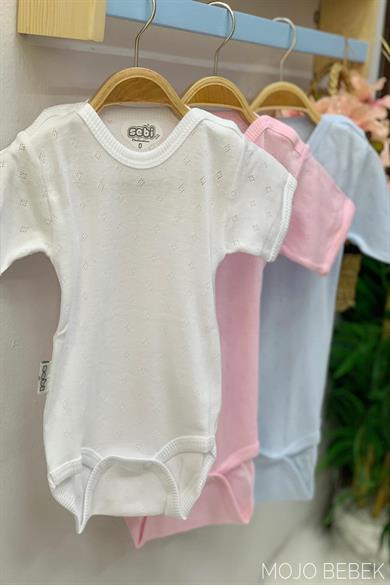 Sebi Bebek Jakarlı Kısa Kollu Zıbın 1745 Pembe