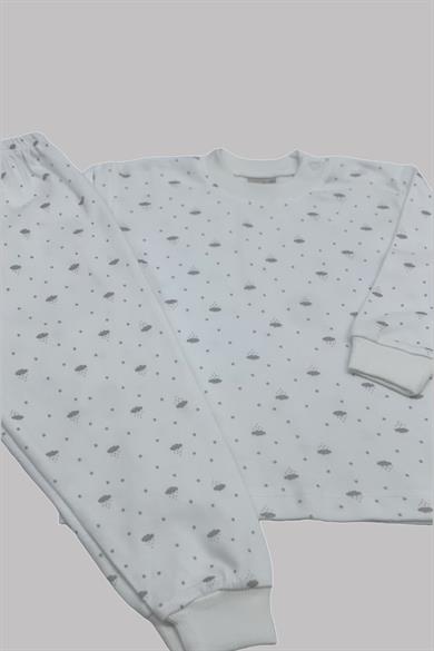 Sebi Bulut Desenli Pijama Takımı 2407 Krem