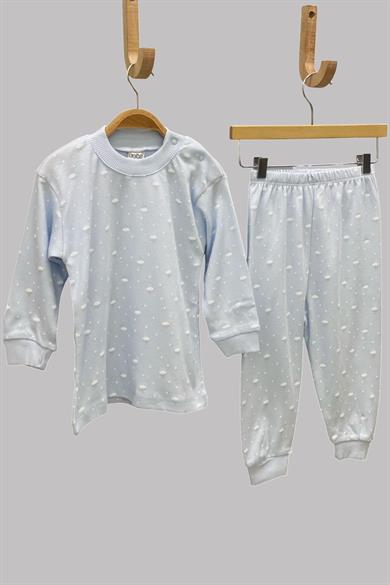 Sebi Bulut Desenli Pijama Takımı 2407 Mavi
