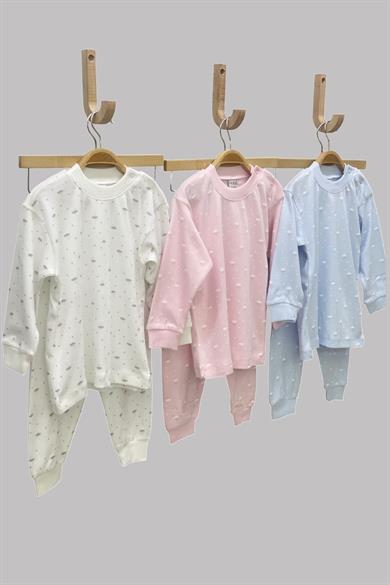 Sebi Bulut Desenli Pijama Takımı 2407 Krem