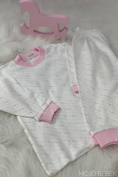 Sebi Kız Çocuk Kalpli Pijama Takımı 2115 Pembe