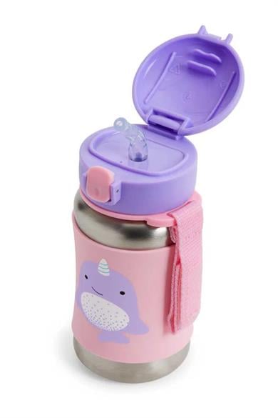 Skip Hop Kız Çocuk Zoo Paslanmaz Çelik Pipetli Suluk Narwhal Mor