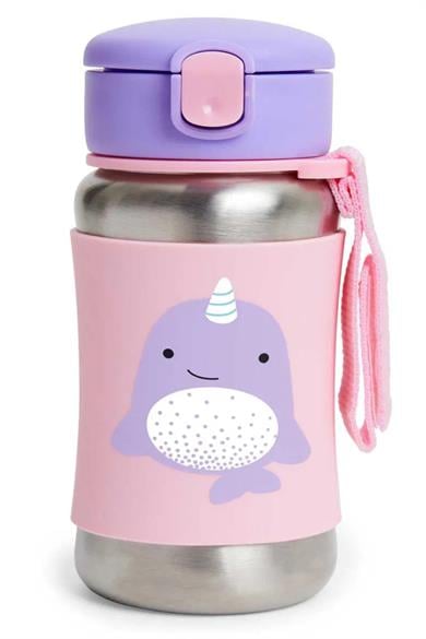 Skip Hop Kız Çocuk Zoo Paslanmaz Çelik Pipetli Suluk Narwhal Mor