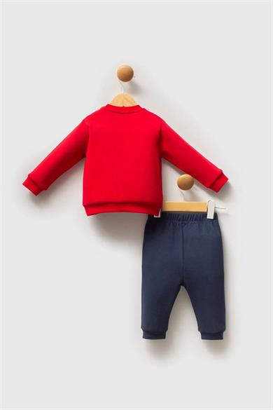 U.S. Polo Erkek Bebek 6 Ay-3 Yaş Kanguru Cep Eşofman Takımı Kırmızı