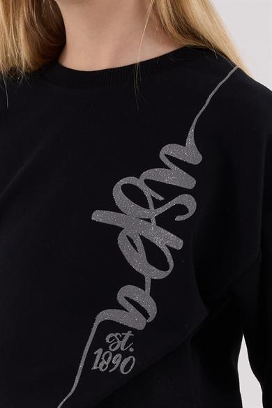 U.S. Polo Kız Çocuk 9-15 Yaş Bol Paça Eşofman Takımı Siyah