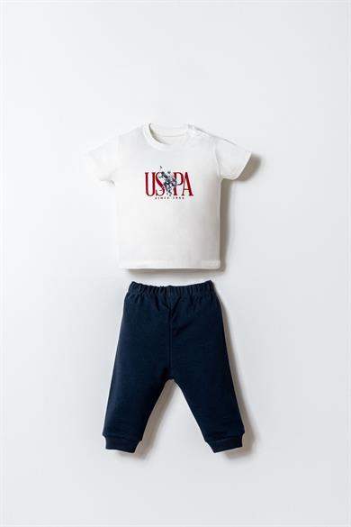 U.S. Polo Erkek Bebek 6-36 Ay İki İplik Üçlü Eşofman Takım Lacivert