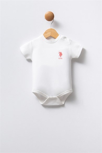 U.S. Polo Kız Bebek 0-24 Ay Üçlü Body Set Pudra