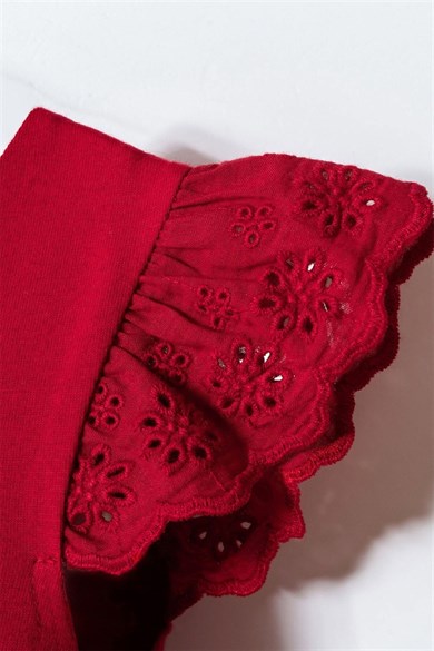 U.S. Polo Kız Bebek 6 Ay-3 Yaş Fistolu Pamuklu Penye Elbise Kırmızı