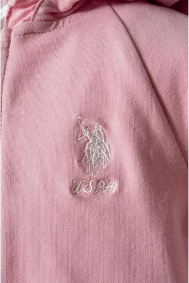 U.S. Polo Kız Bebek 6-36 Ay İki İplik Üçlü Eşofman Takımı Pembe